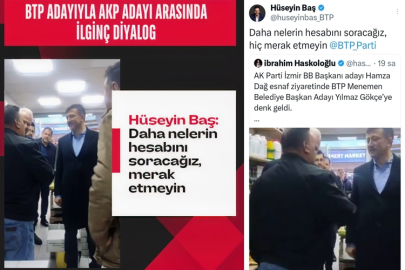 BTP adayı Hesap soracağım” dedi AKP adayı dükkanı terk etti.