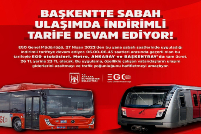 BAŞKENTTE SABAH ULAŞIMINDA İNDİRİMLİ TARİFE DEVAM EDİYOR